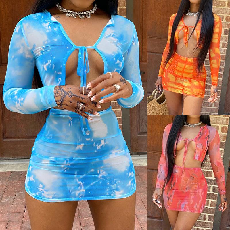 Temperament Print Sexy Short Skirt Suit Women - melvincucci