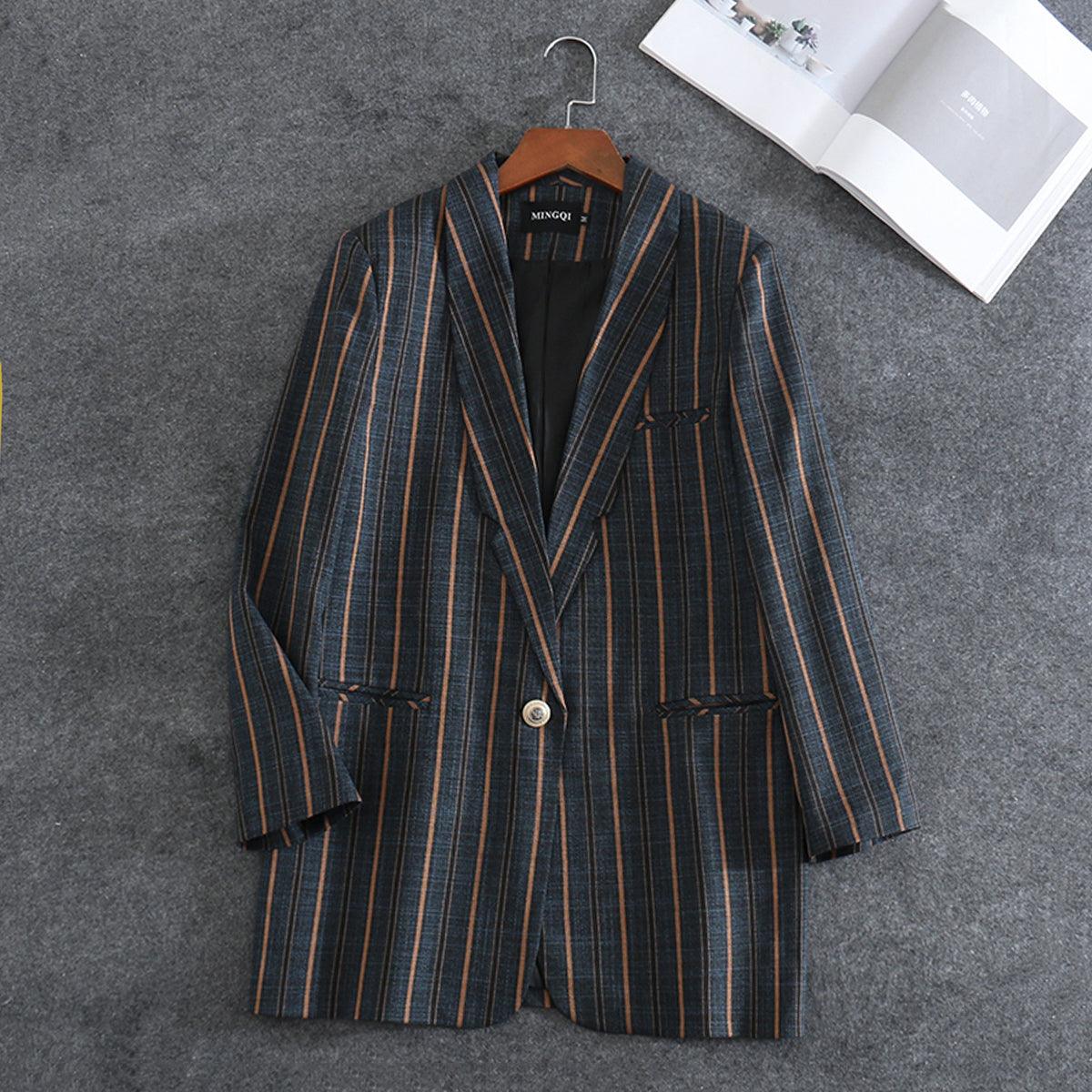 Temperament striped small suit suit women - melvincucci