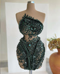 The “Adelaide” Haute Couture fit navy green dress - melvincucci