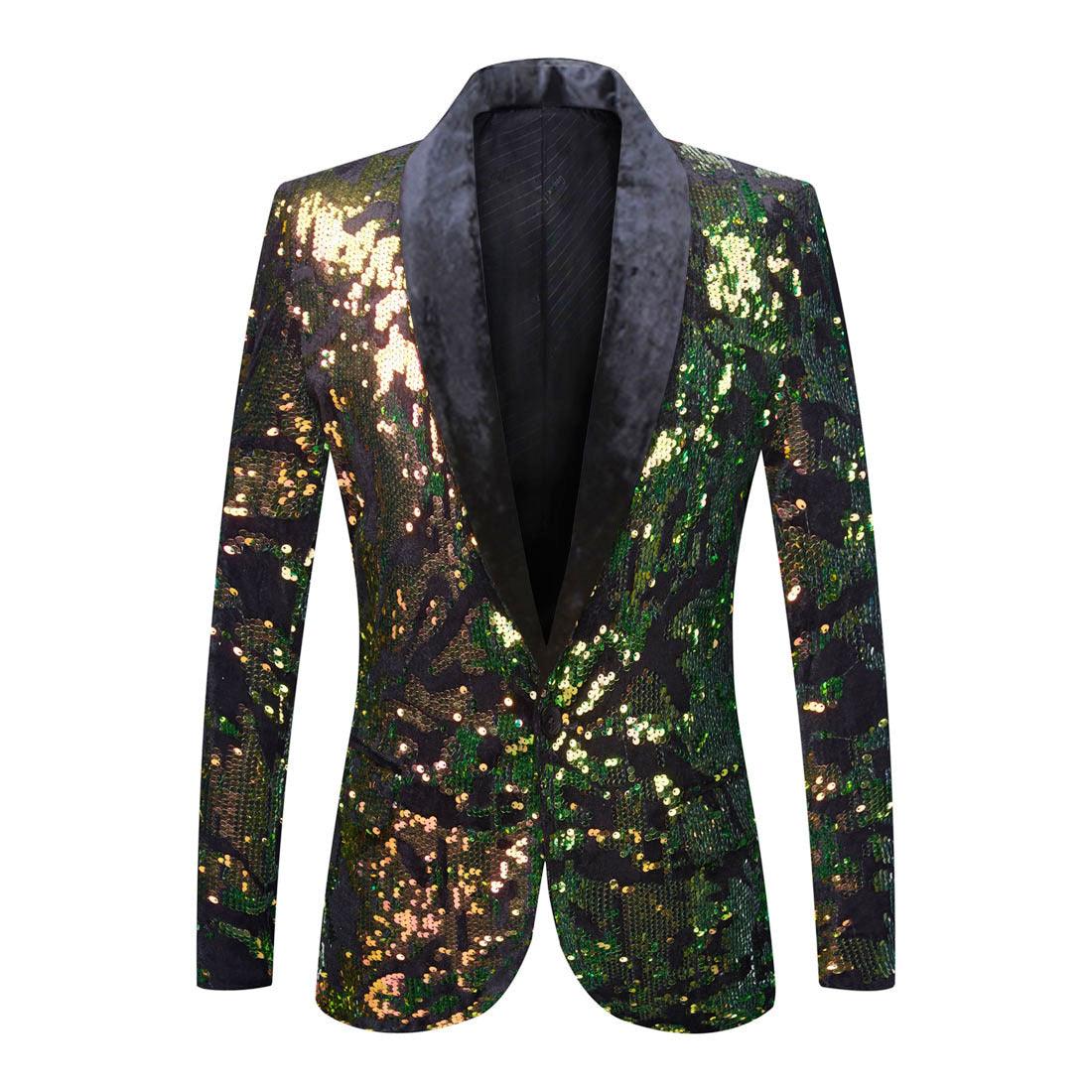 The Angelo Sequin Slim Fit Blazer Suit Jacket - melvincucci