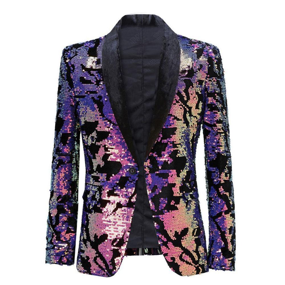 The Angelo Sequin Slim Fit Blazer Suit Jacket - melvincucci