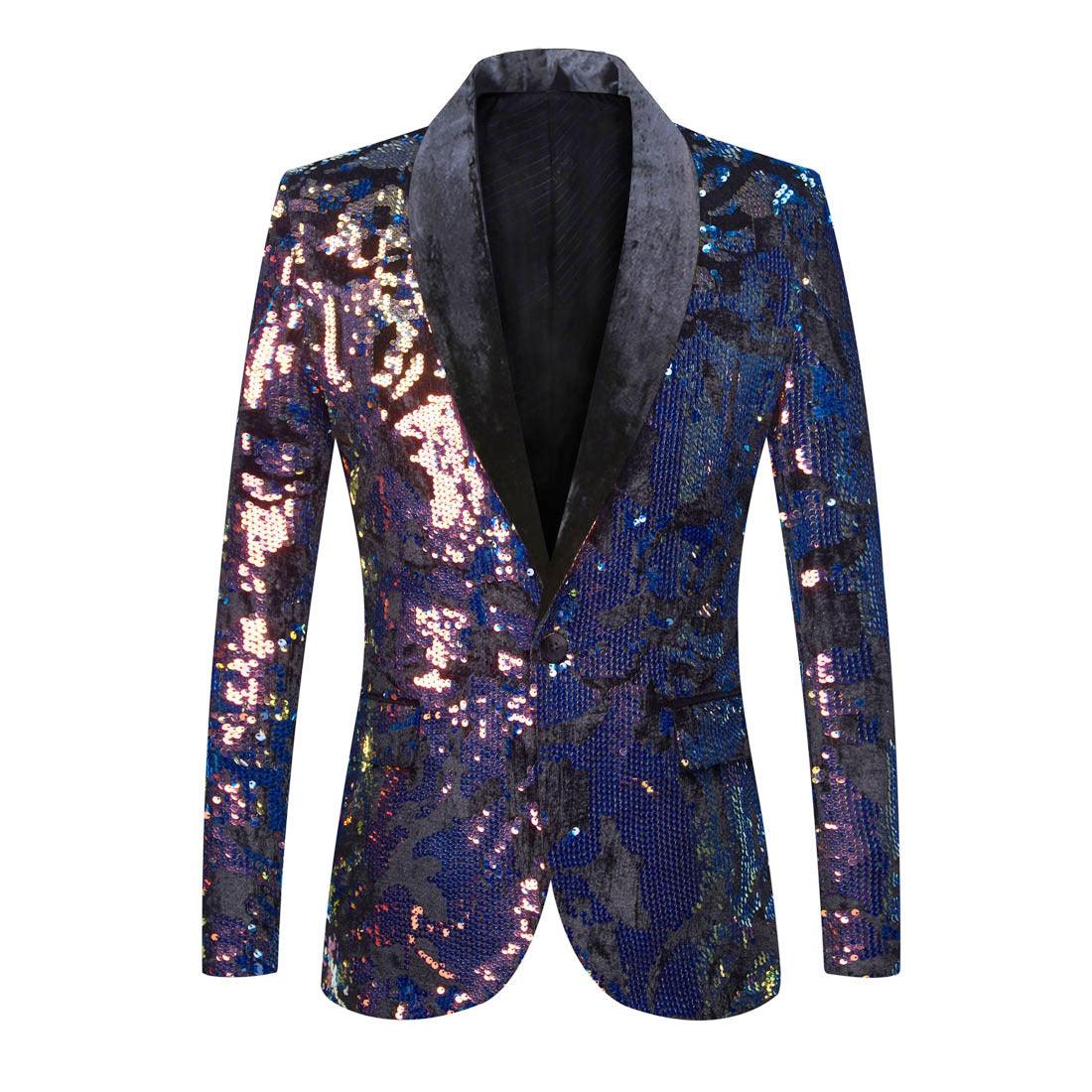 The Angelo Sequin Slim Fit Blazer Suit Jacket - melvincucci