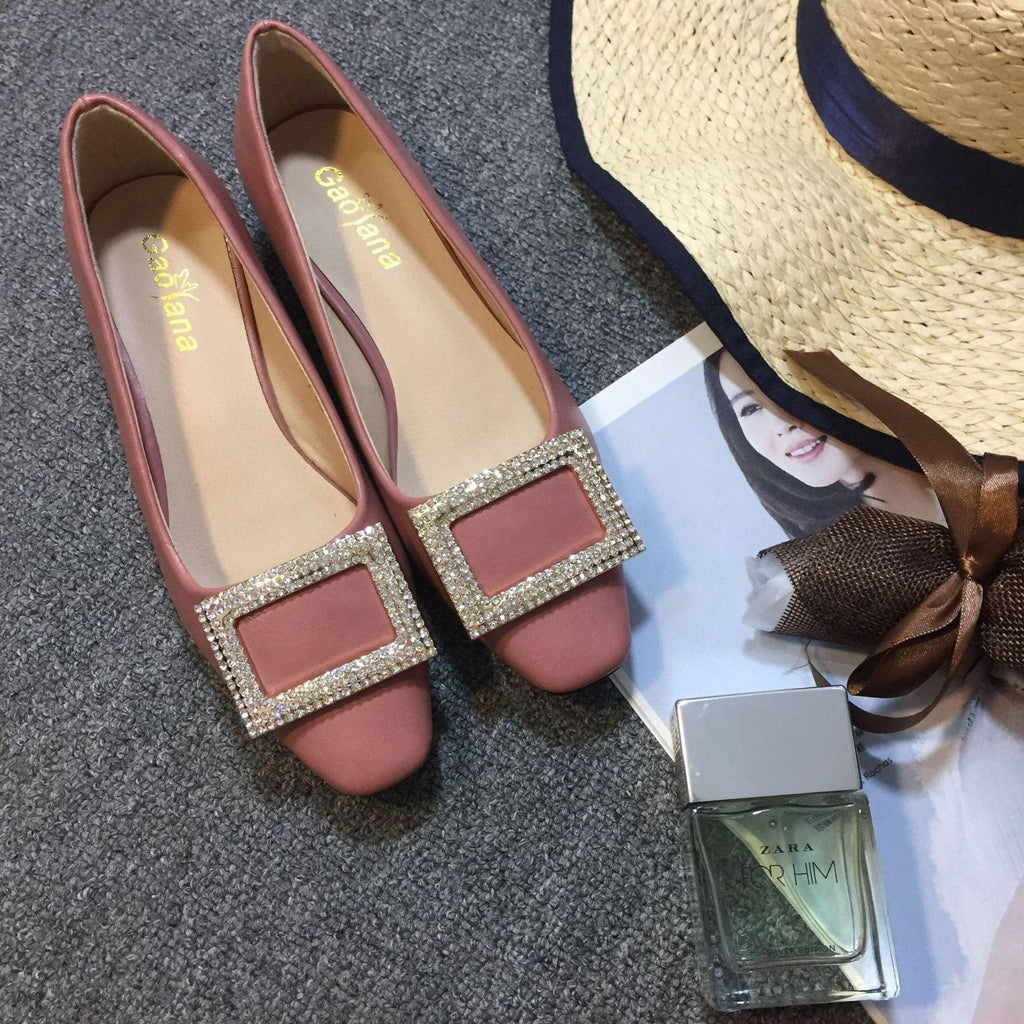 The New Amazon with special small high-heeled shoes are OL square diamond thick with occupation women shoe group - melvincucci