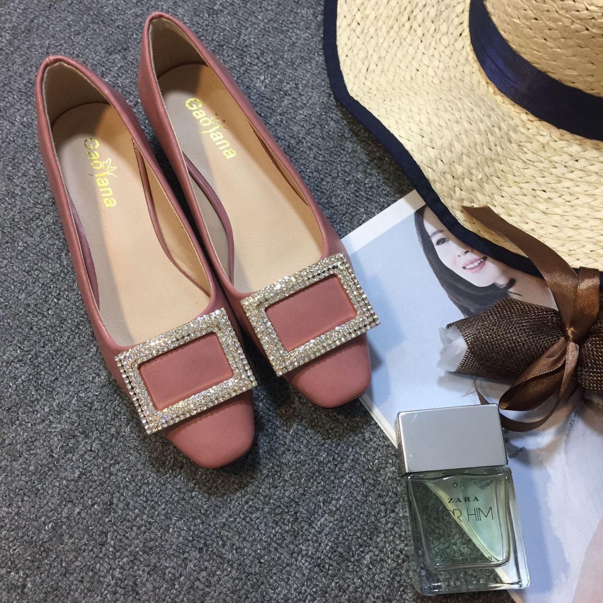 The New Amazon with special small high-heeled shoes are OL square diamond thick with occupation women shoe group - melvincucci