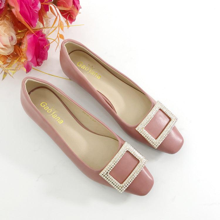 The New Amazon with special small high-heeled shoes are OL square diamond thick with occupation women shoe group - melvincucci