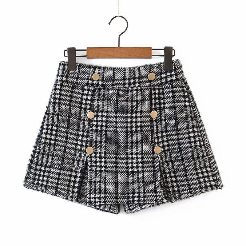 The New Women's Houndstooth Shorts Skirt Women - melvincucci