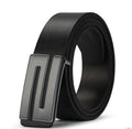 The young man's belt buckle belt smooth leather belts PU Korean tide students leisure plate buckle - melvincucci