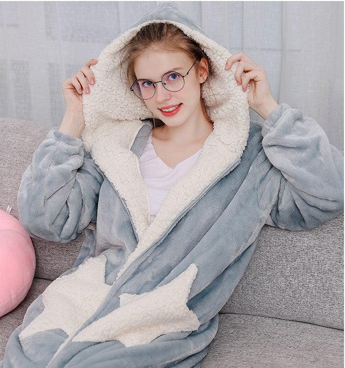 Thick coral fleece bathrobe - melvincucci