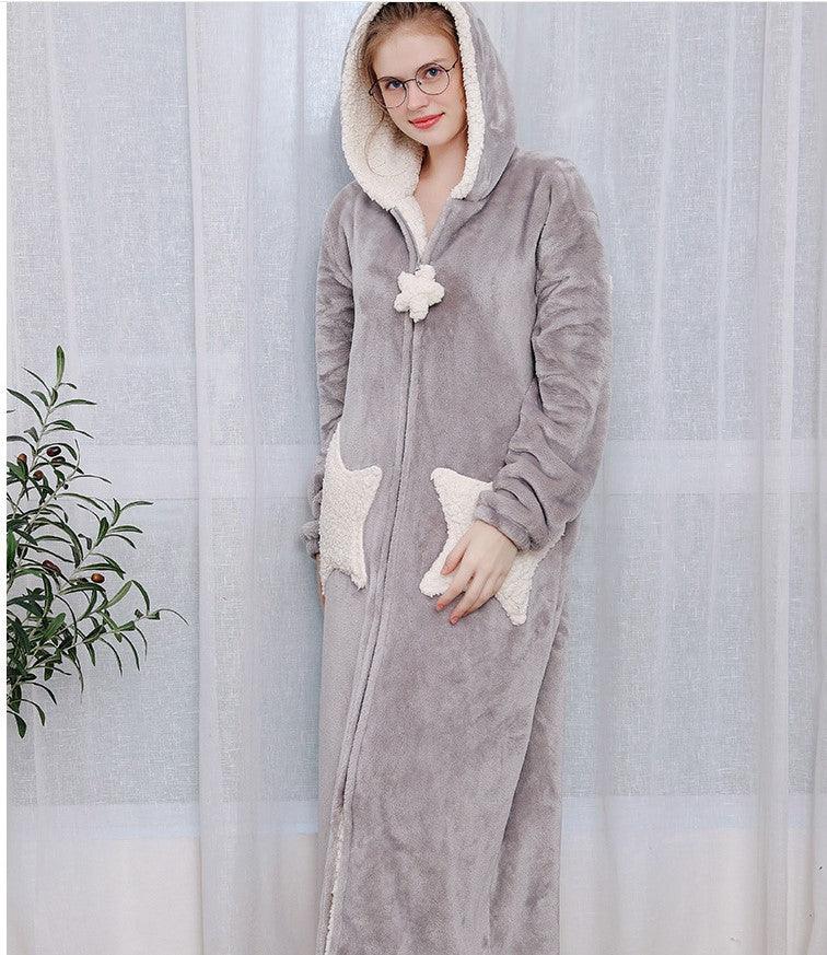 Thick coral fleece bathrobe - melvincucci