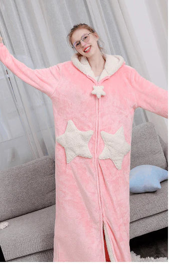 Thick coral fleece bathrobe - melvincucci