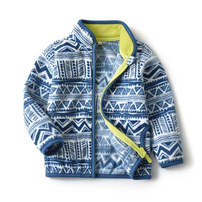 Thick Fur Printed Coats Kids Zipper - melvincucci
