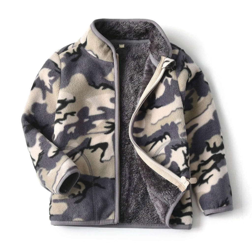 Thick Fur Printed Coats Kids Zipper - melvincucci
