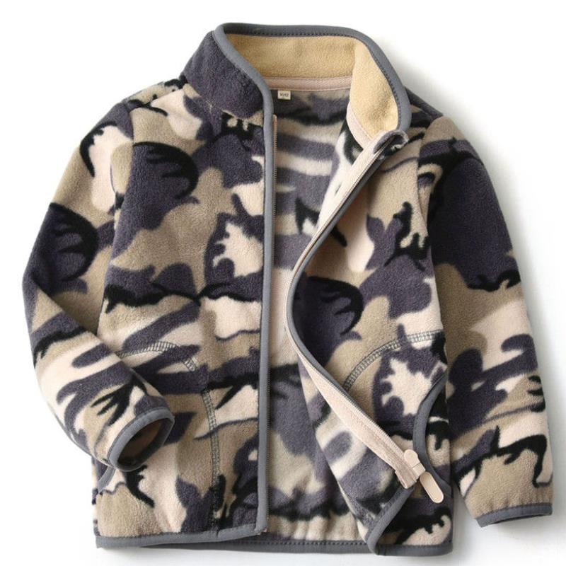 Thick Fur Printed Coats Kids Zipper - melvincucci