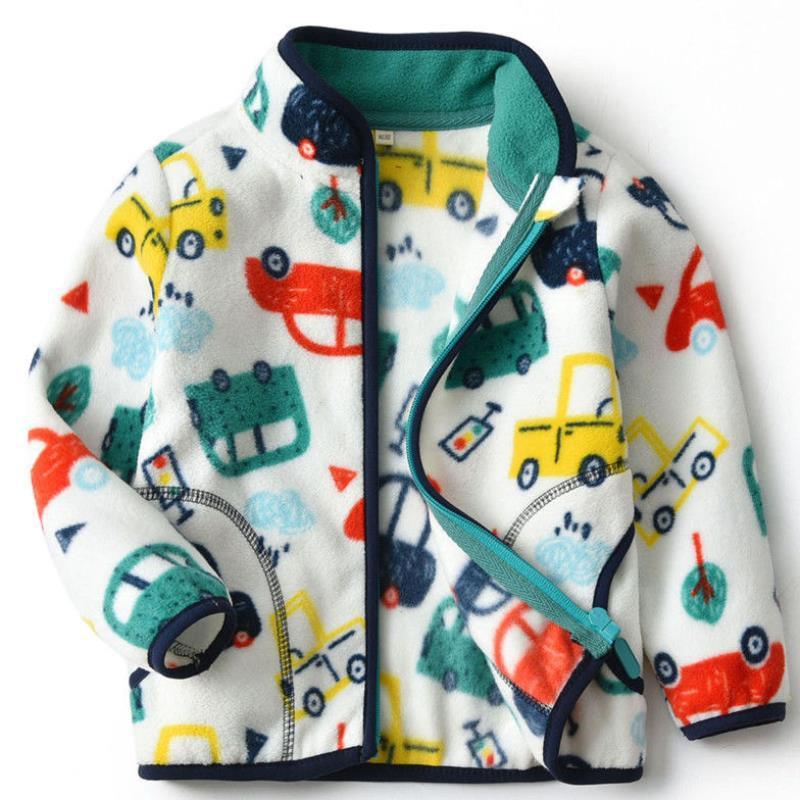 Thick Fur Printed Coats Kids Zipper - melvincucci