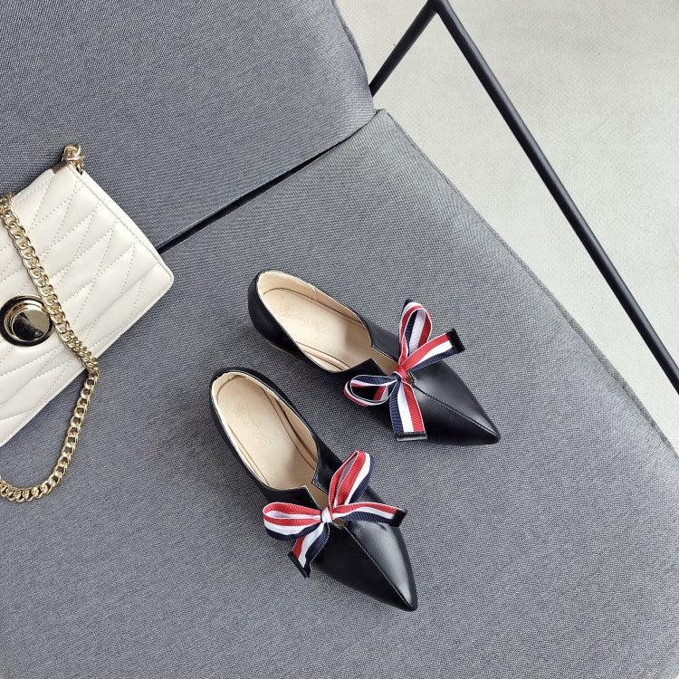 Thick heel bowknot single shoe - melvincucci