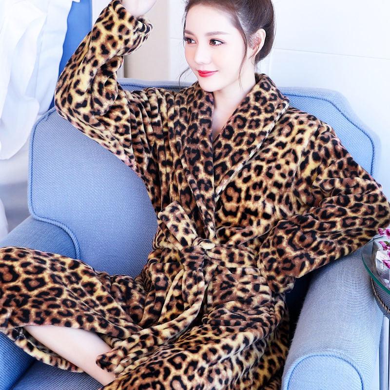 Thickened Flannel Home Wear Bathrobe Long Sleeves - melvincucci