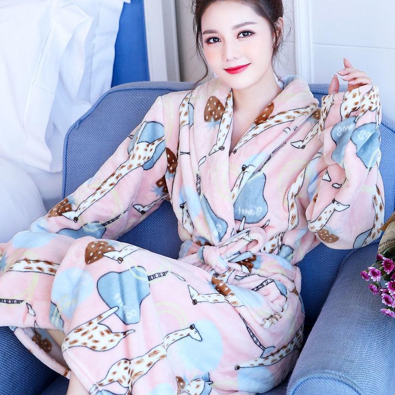Thickened Flannel Home Wear Bathrobe - melvincucci