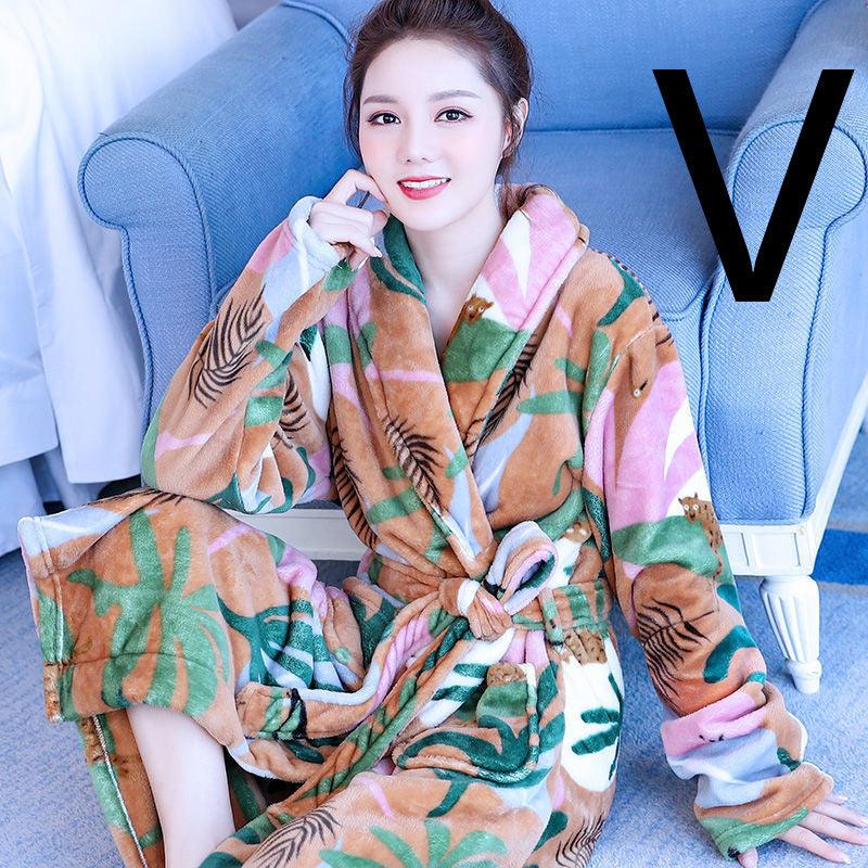 Thickened Flannel Home Wear Bathrobe - melvincucci