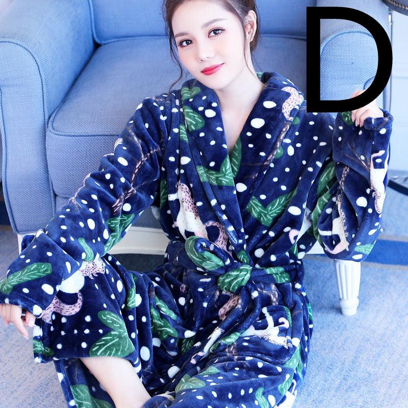 Thickened Flannel Home Wear Bathrobe - melvincucci