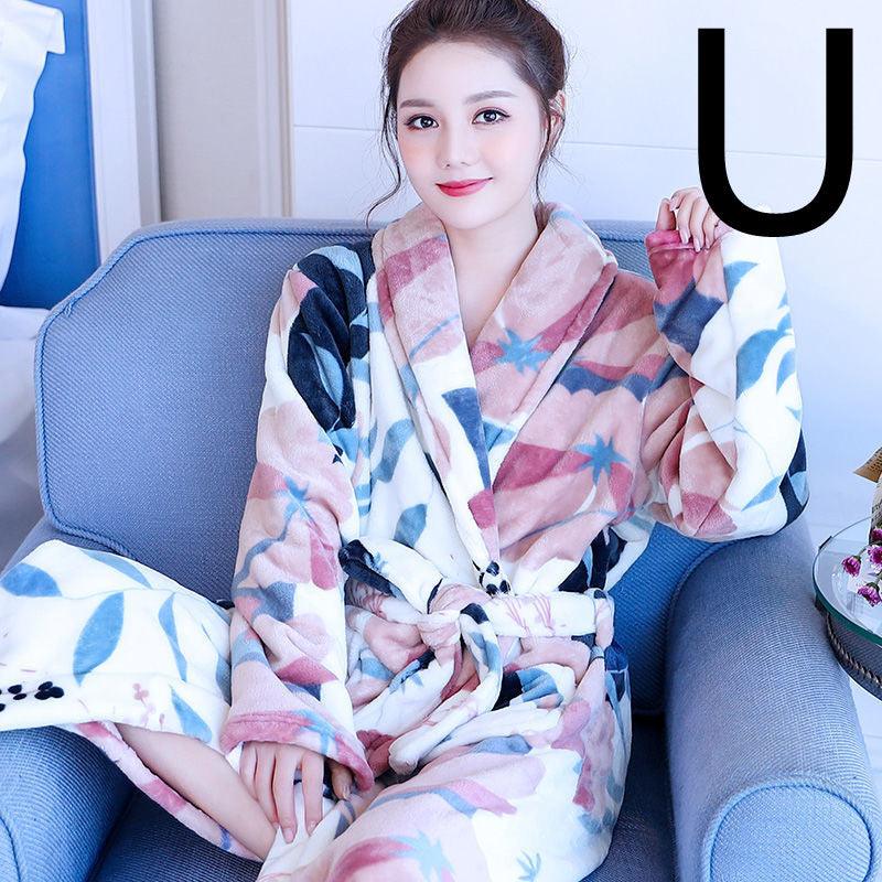 Thickened Flannel Home Wear Bathrobe - melvincucci