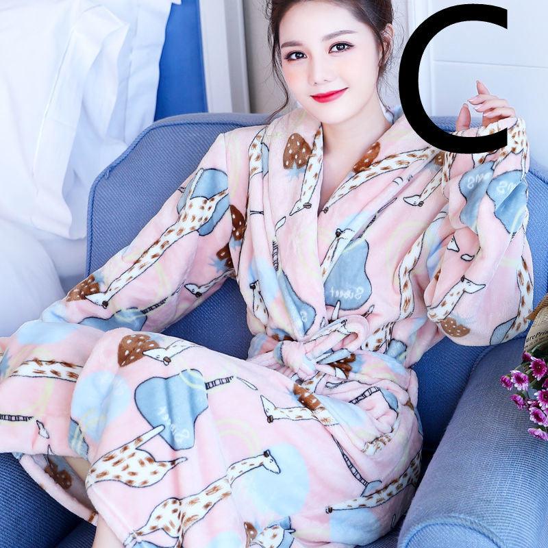 Thickened Flannel Home Wear Bathrobe - melvincucci