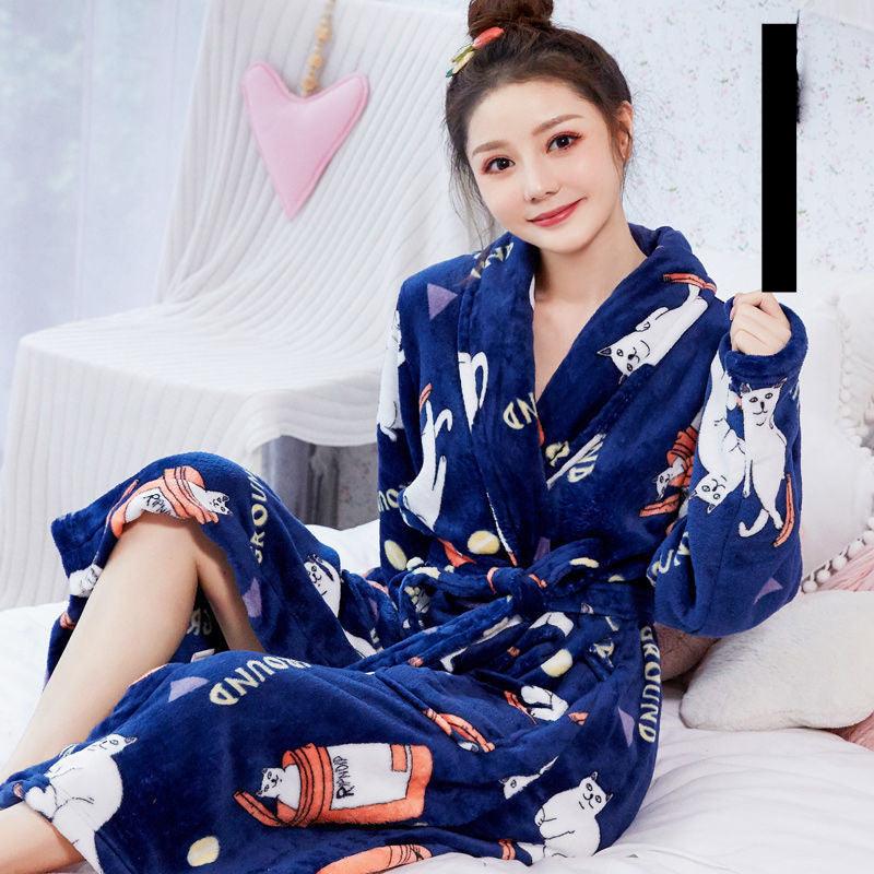 Thickened Flannel Home Wear Bathrobe - melvincucci