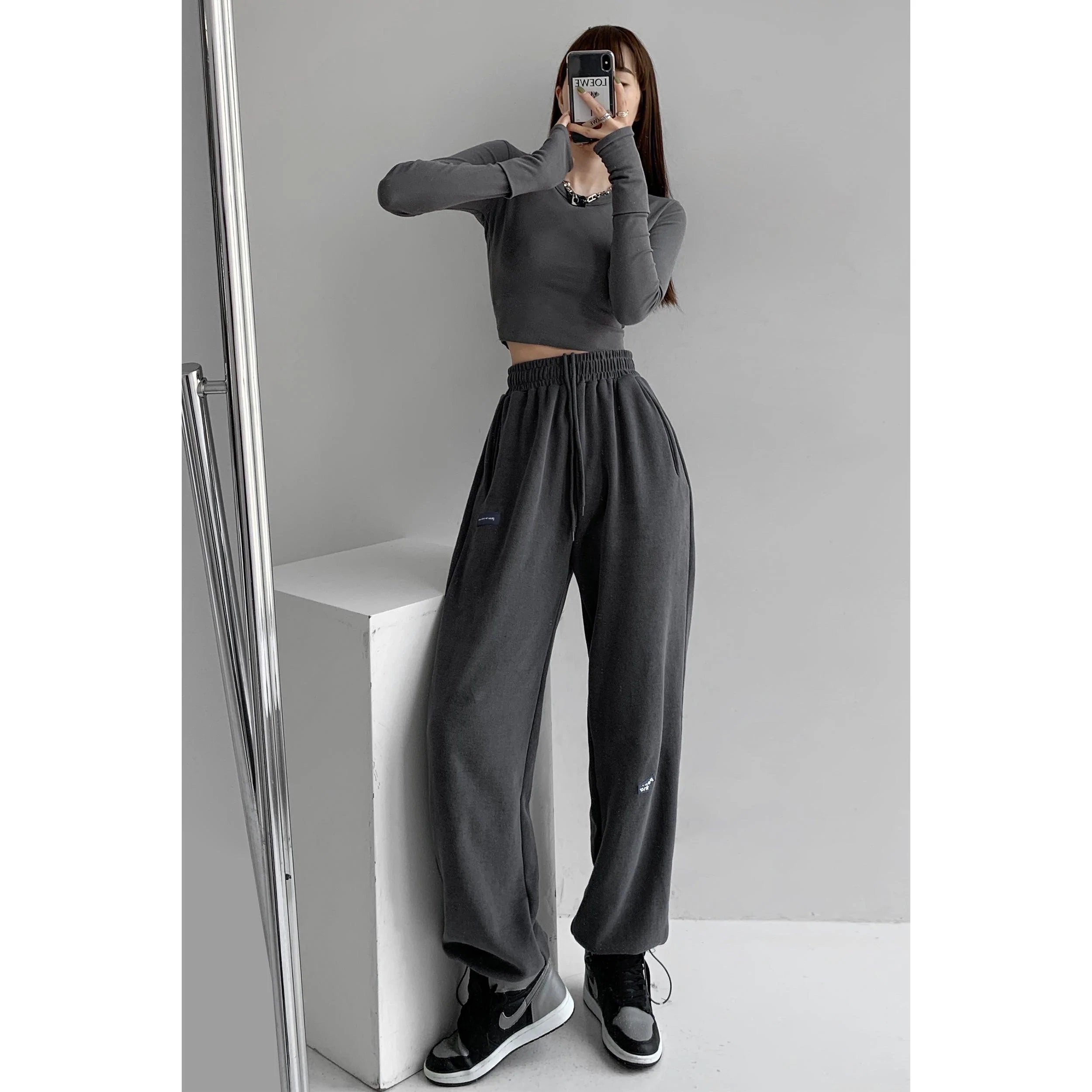 Thin Drawstring Sports High Waist Casual Pant - melvincucci