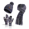 Three-piece Hat Thick Scarf Touch Screen Gloves - melvincucci