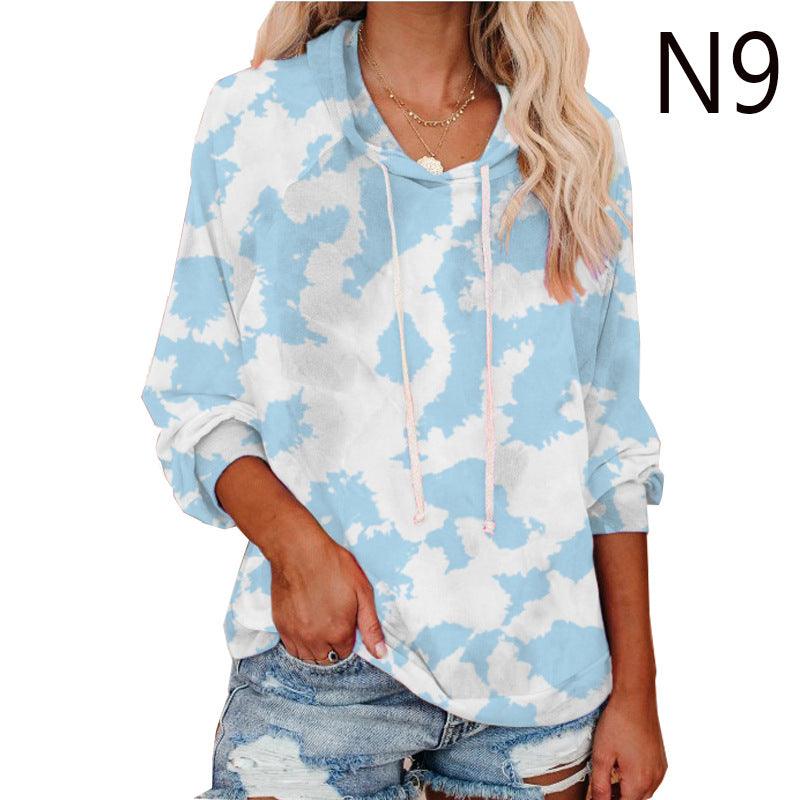 Tie-dye printed color hooded long-sleeved sweatshirt - melvincucci