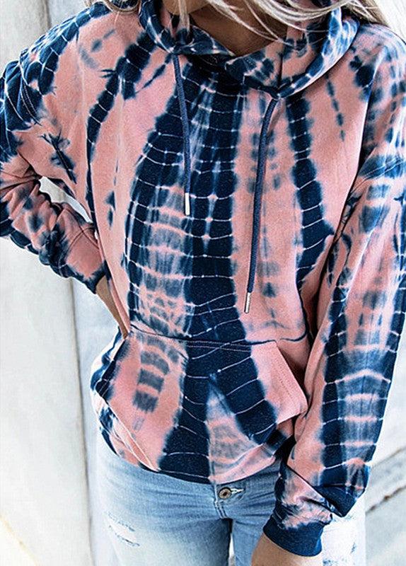 Tie-dye Printed Hooded Sweatshirt Long-sleeved Plus Size Top Women - melvincucci