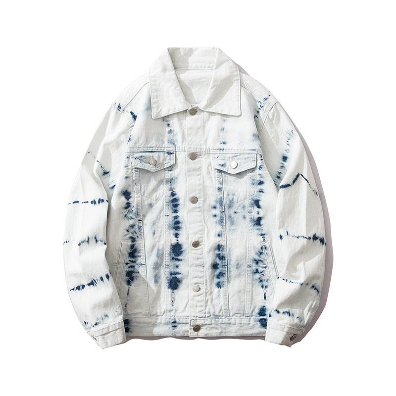 Tie-dye washed denim jacket men - melvincucci