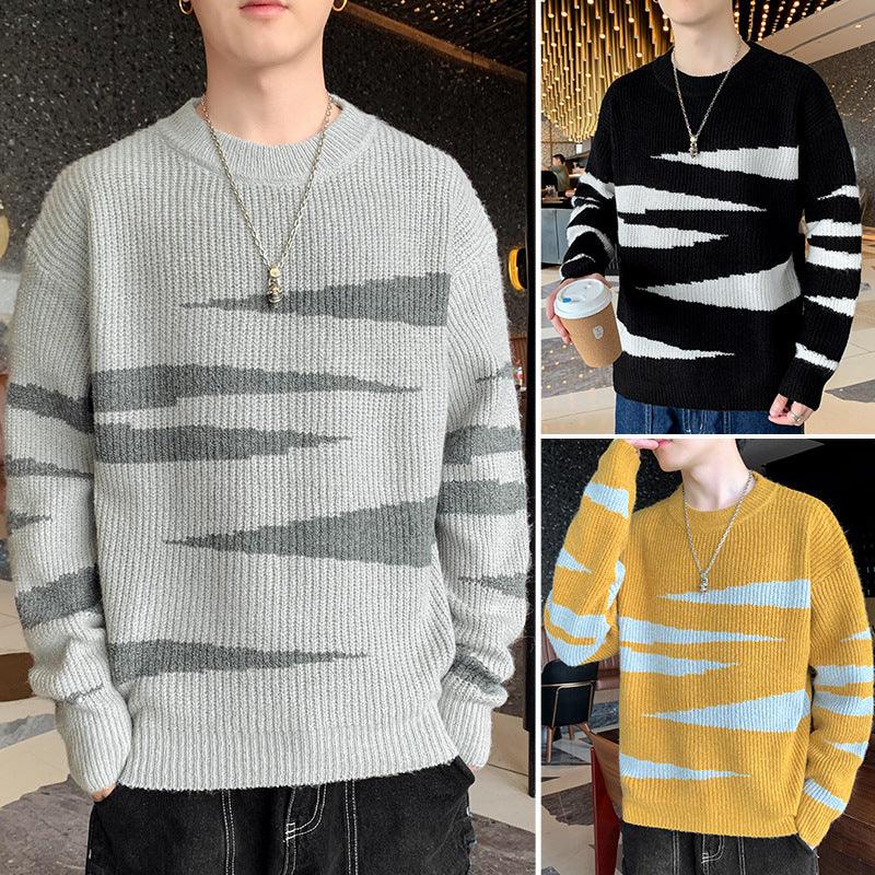 Trendy Loose Knitwear Hong Kong Style Round Neck Casual Couple Top Clothes - melvincucci