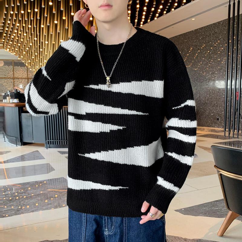 Trendy Loose Knitwear Hong Kong Style Round Neck Casual Couple Top Clothes - melvincucci