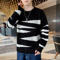 Trendy Loose Knitwear Hong Kong Style Round Neck Casual Couple Top Clothes - melvincucci