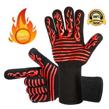 Tvird BBQ Grilling Cooking Gloves 932 F Heat Resistant Barbecue Gloves for Men Women Kitchen Protective Gloves - melvincucci