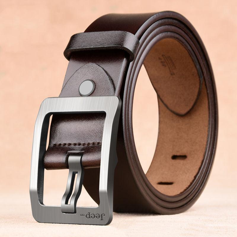 Two Layers Of Cowhide Belt For Men With Needle Buckle Belt - melvincucci