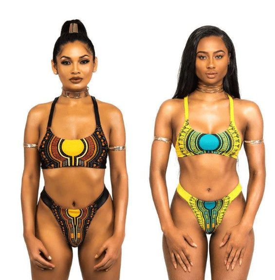Two Piece Ankara Print Bikini Set - melvincucci
