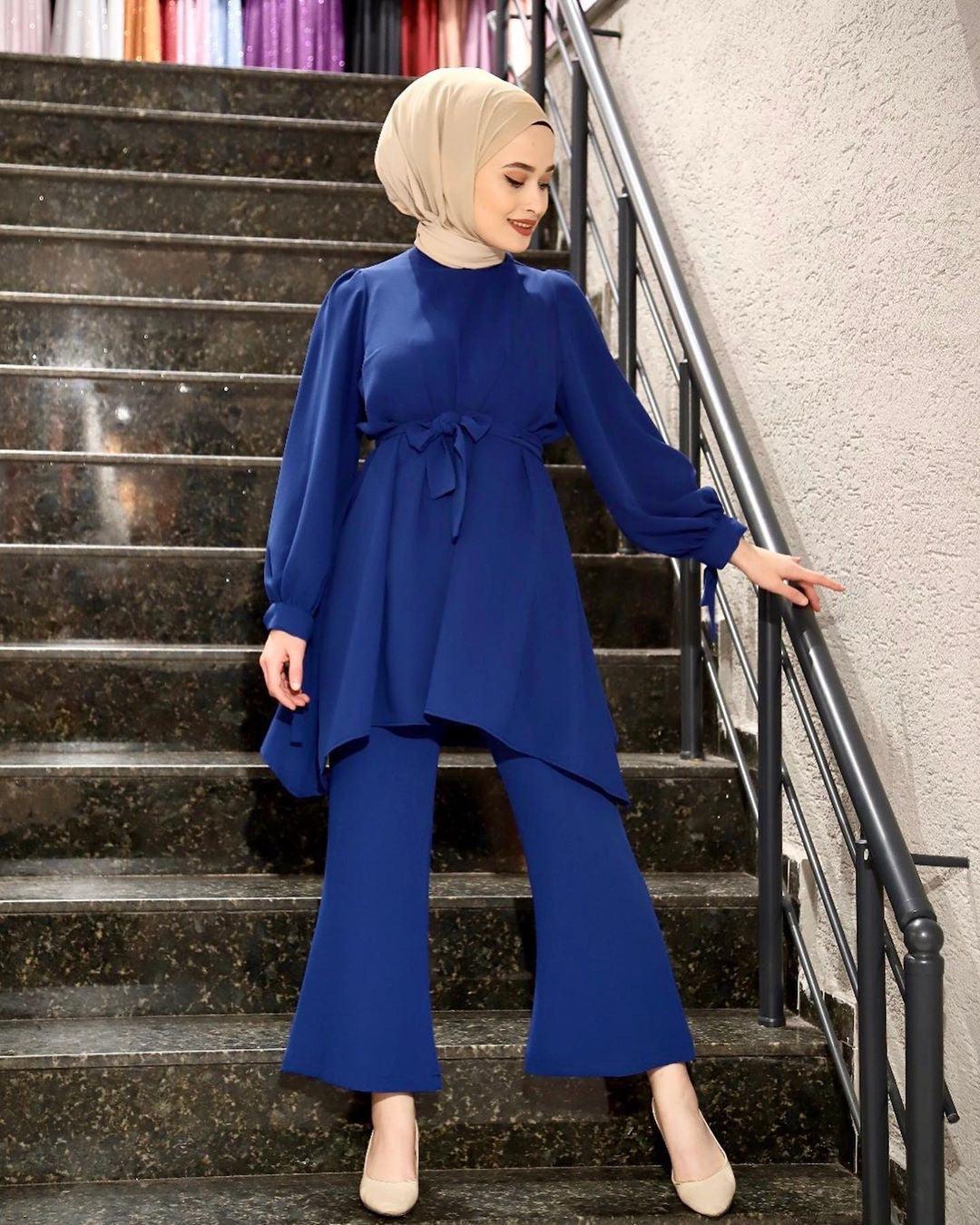 Two Piece Sets Tops and Pants Women Turkey Muslim Abaya Spli - melvincucci