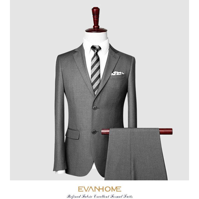 Two pieces of gray suit men suit small suit jacket for men's suit - melvincucci