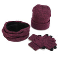Variegated Knitted Woolen Thick Scarf Hat Gloves - melvincucci