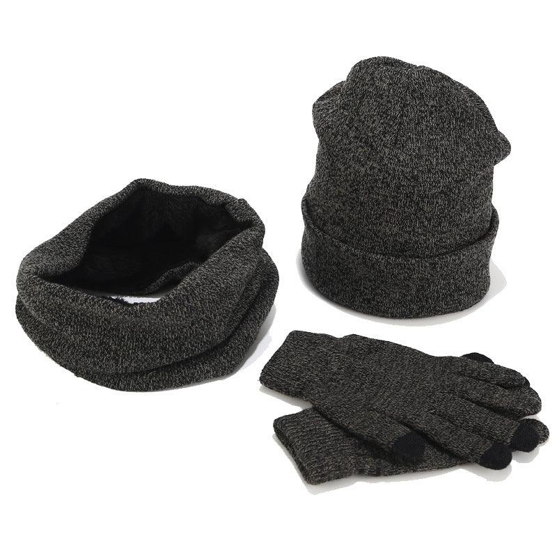 Variegated Knitted Woolen Thick Scarf Hat Gloves - melvincucci