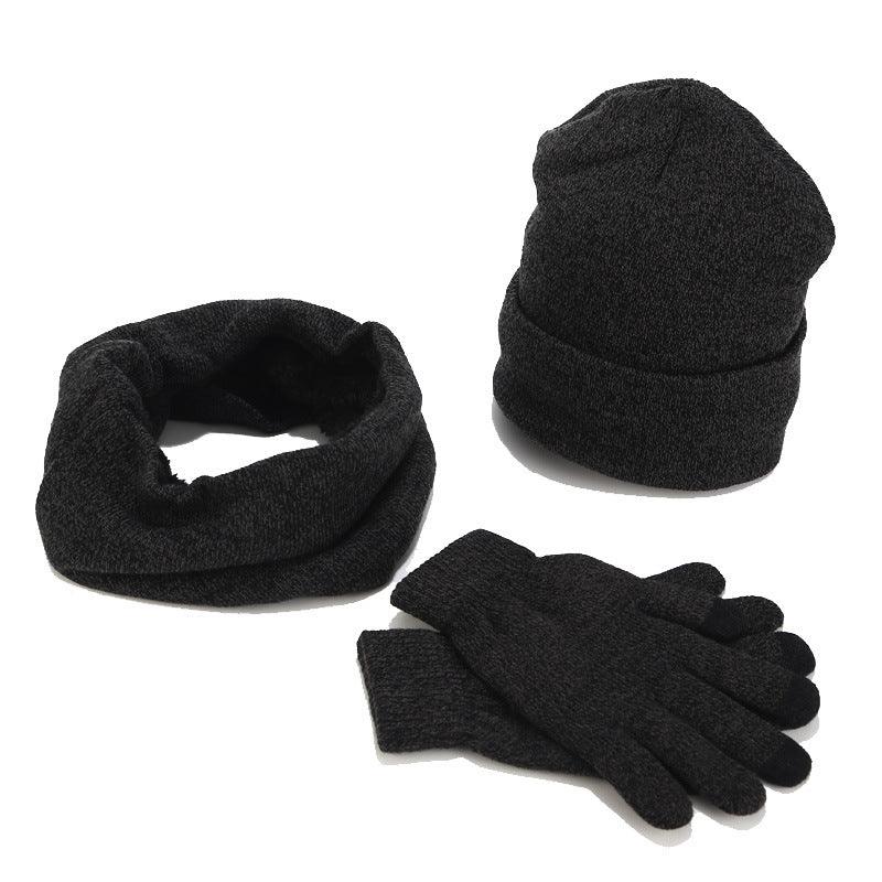 Variegated Knitted Woolen Thick Scarf Hat Gloves - melvincucci
