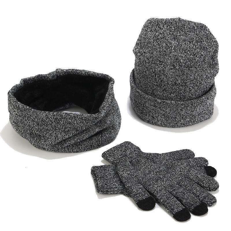 Variegated Knitted Woolen Thick Scarf Hat Gloves - melvincucci