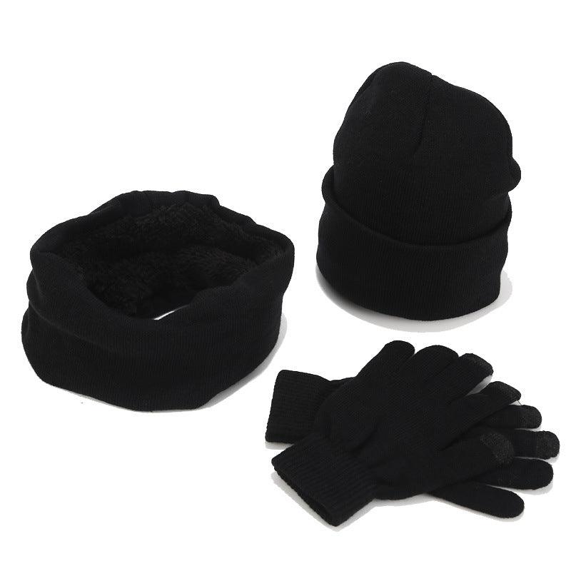 Variegated Knitted Woolen Thick Scarf Hat Gloves - melvincucci