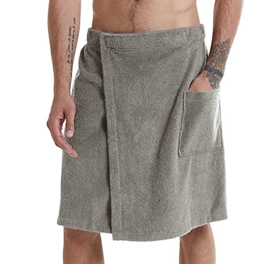 Velcro Bath Towel Men's With Pocket Bathrobe - melvincucci