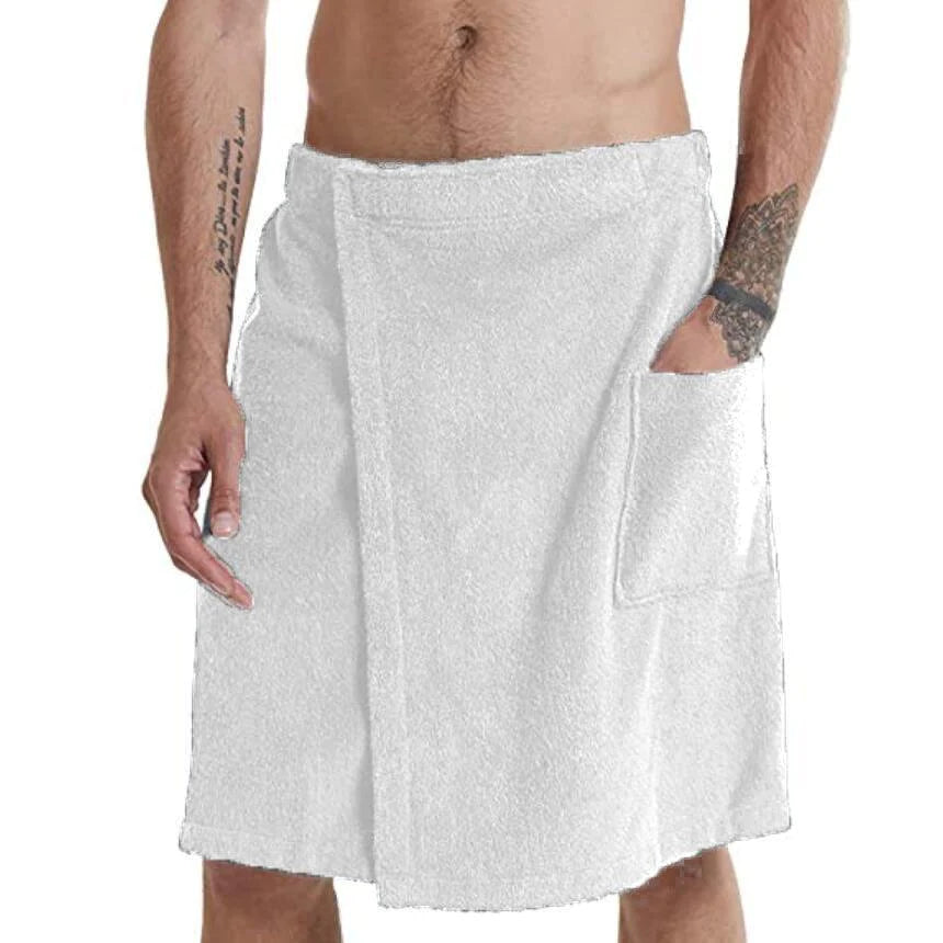Velcro Bath Towel Men's With Pocket Bathrobe - melvincucci