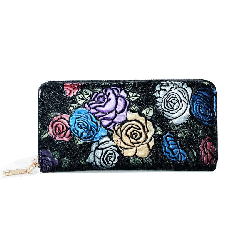Wallet Women Fashion Embossed Zipper Clutch Bag Ladies Wallet MobilePhone Bag Handbag - melvincucci