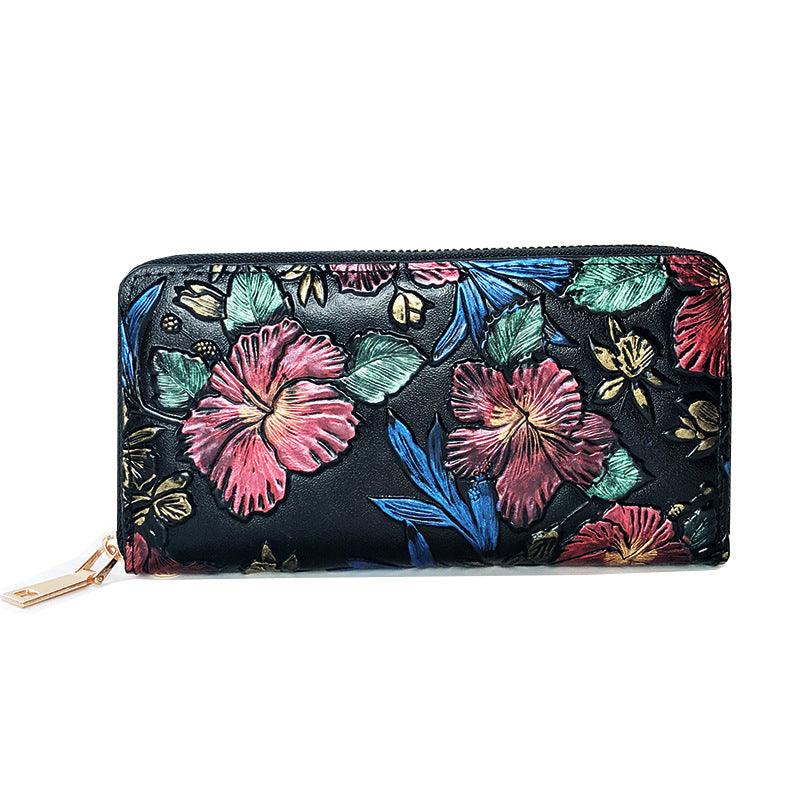 Wallet Women Fashion Embossed Zipper Clutch Bag Ladies Wallet MobilePhone Bag Handbag - melvincucci