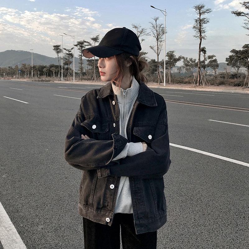 Washed Denim Jacket Women Loose Korean Style - melvincucci