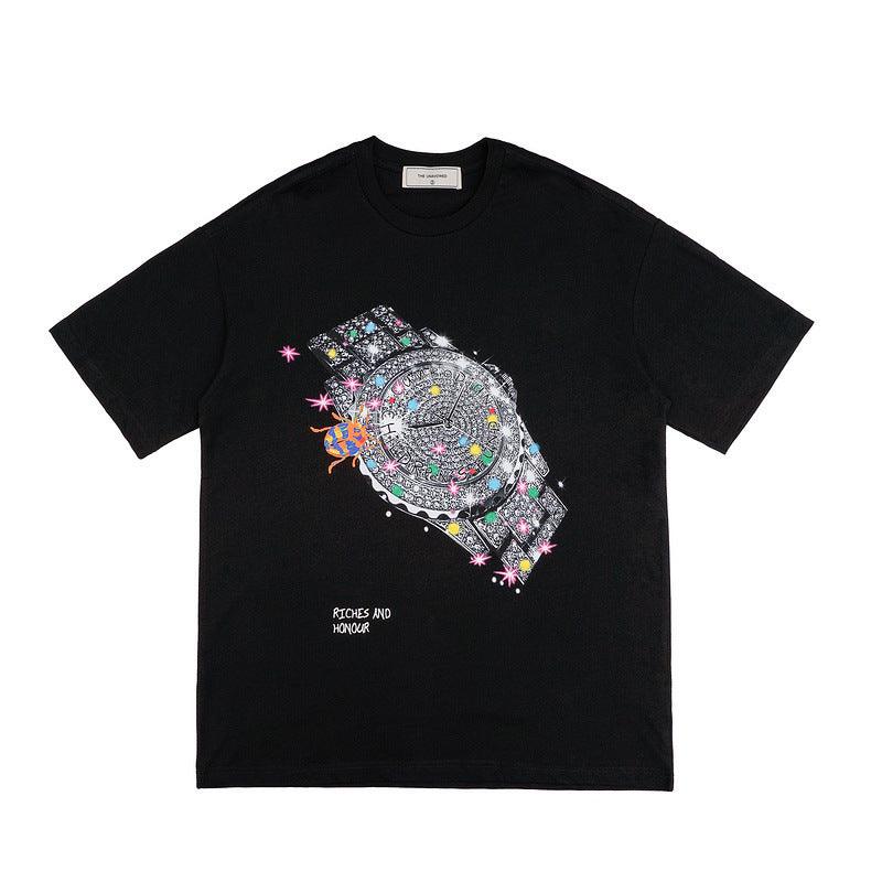 Watch Print Short-sleeved T-shirt Men - melvincucci